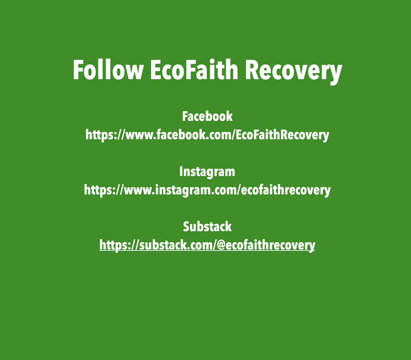 Connect with EcoFaith!